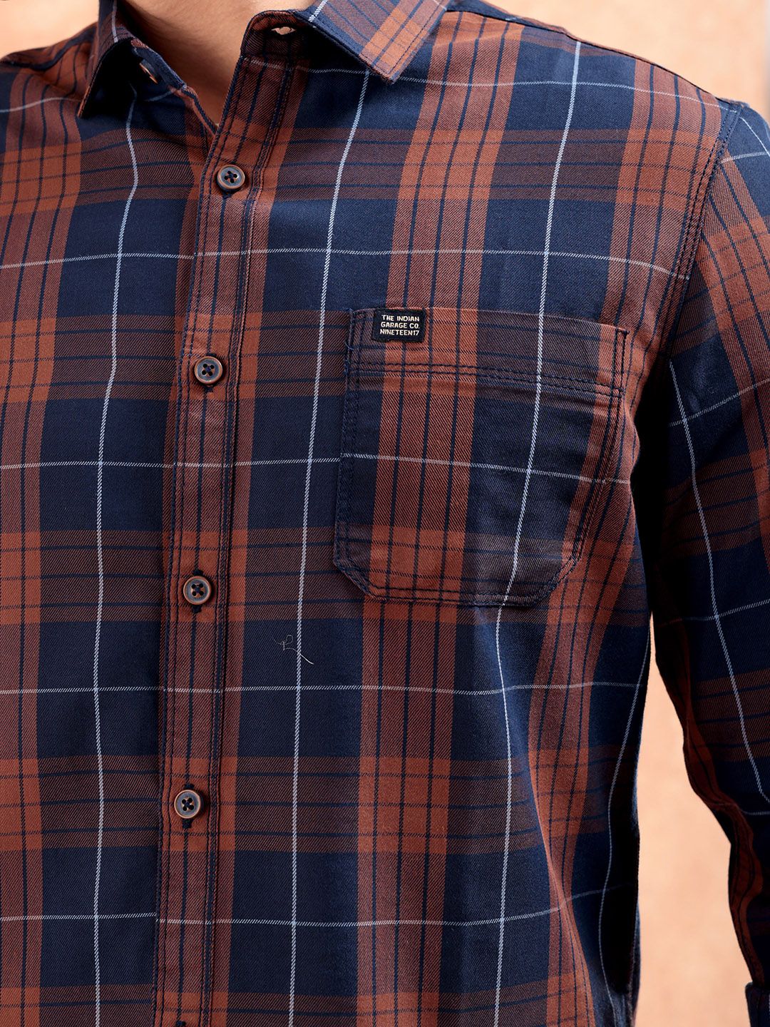 The Indian Garage Co Men Regular Fit Checked Casual Shirt