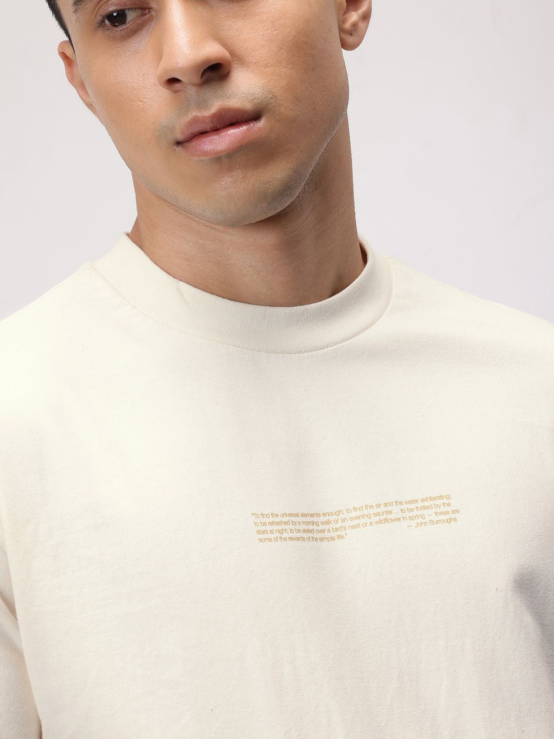 ether Kora Relaxed Fit Typography Printed Cotton T-shirt