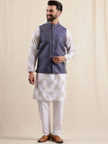 Anouk Men Printed Mandarin Collar Kurta Sets With Nehru jacket