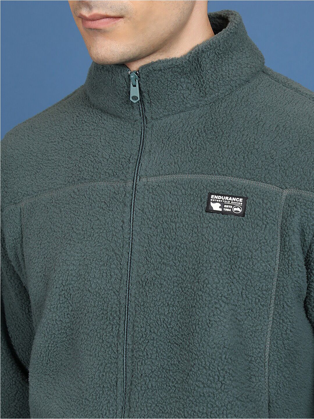 Highlander Mock Collar Front-Open Sweatshirt