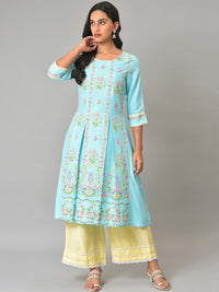 W Women Round Neck Floral Printed Kurta