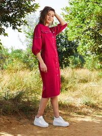 Athena Cotton Denim Sheath Dress