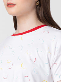 SPYKAR Women Typography Printed Slim Fit Cotton T-shirt