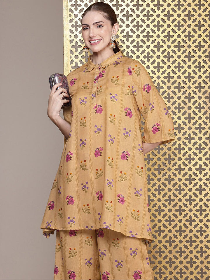 House of Pataudi Women Floral Printed Regular Jashn Kurta With Palazzos