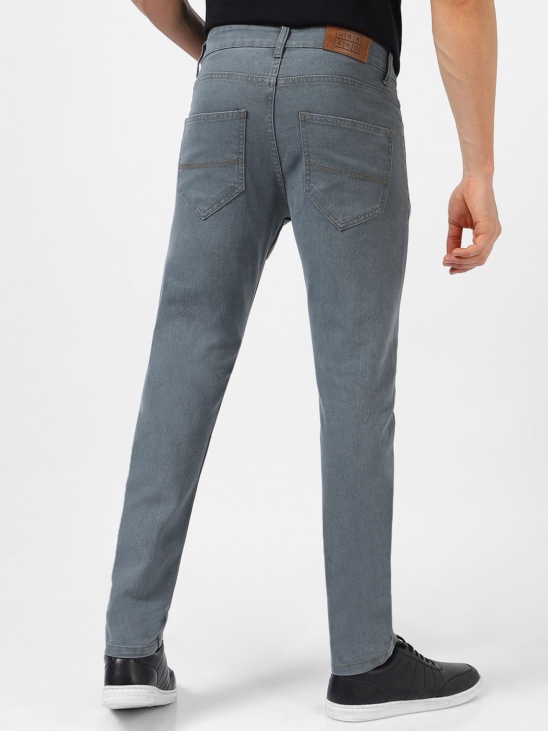 Urbano Fashion Men Grey Slim Fit Mid-Rise Clean Look Stretchable Jeans