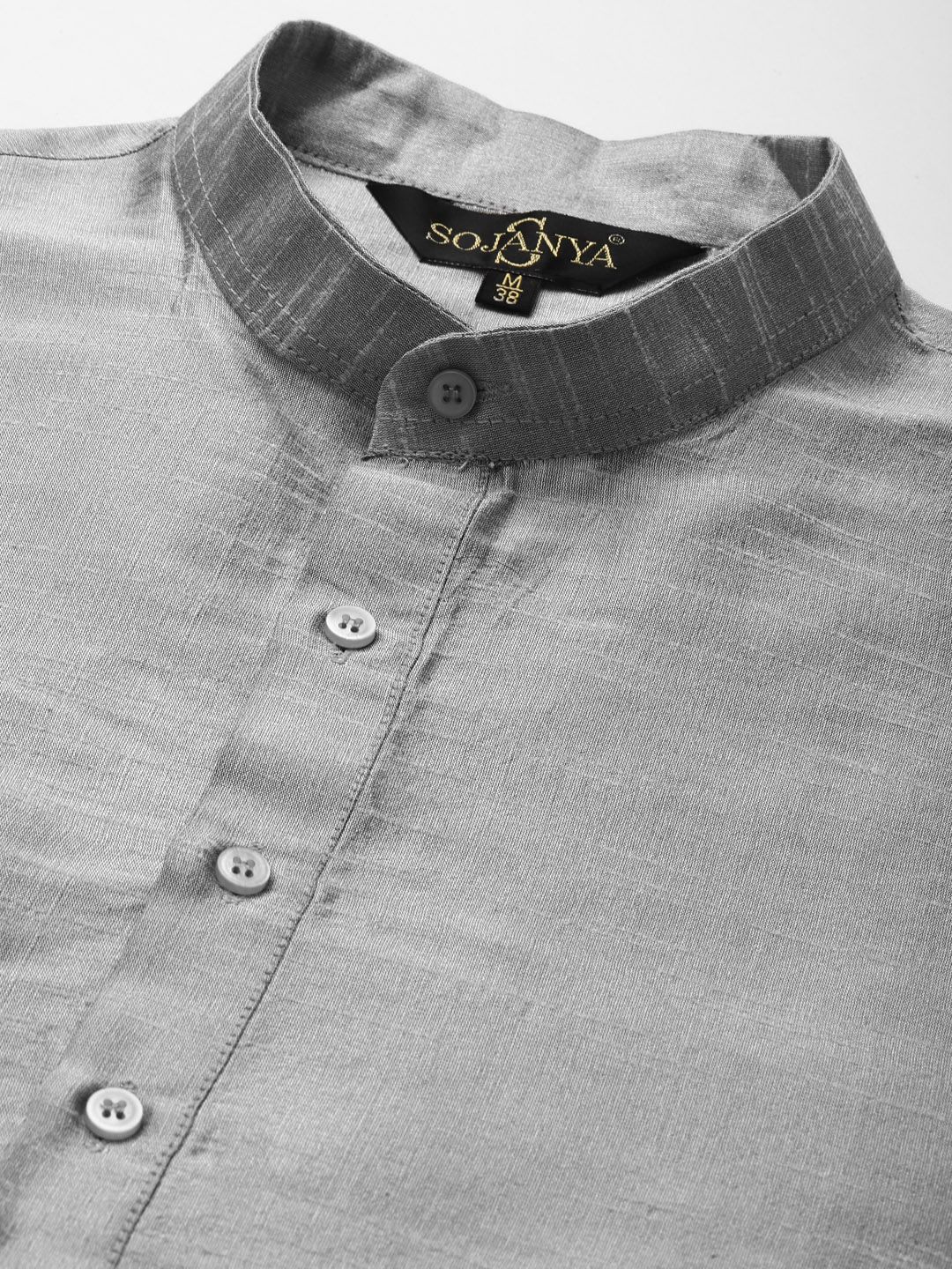 SOJANYA Men Solid Kurta with Churidar & Mirror Work jacket