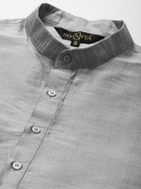 SOJANYA Men Solid Kurta with Churidar & Mirror Work jacket