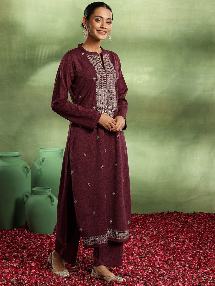 Libas Floral Embroidered Thread Work Kurta with Trouser & Dupatta