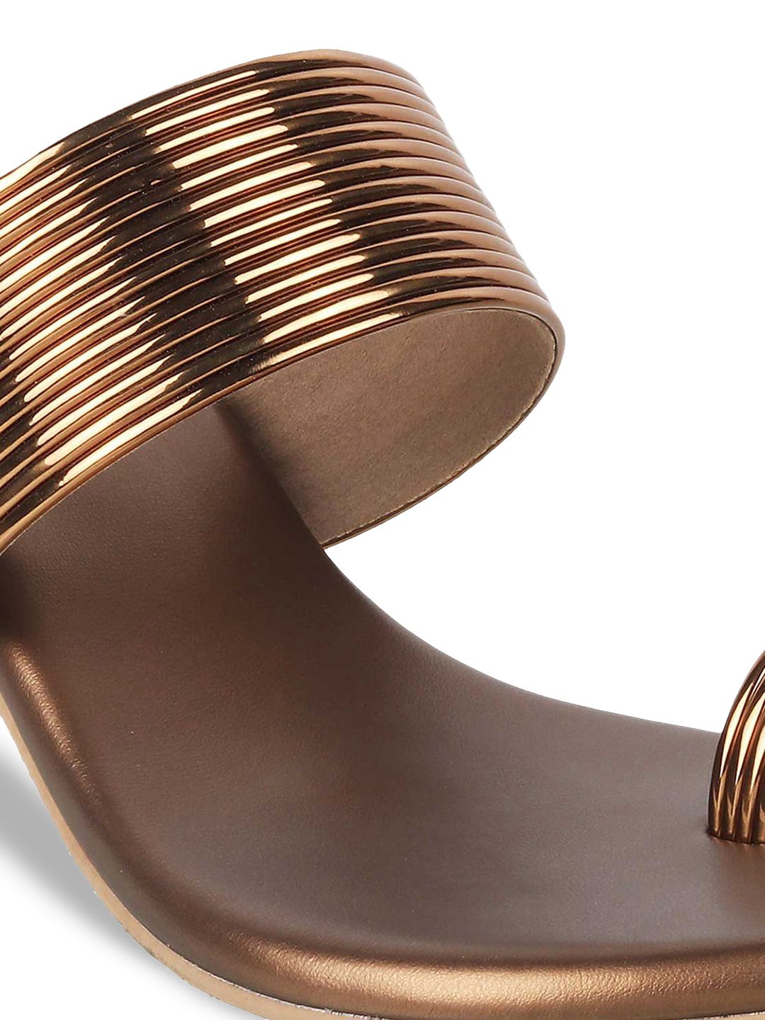 Metro Gold-Toned Embellished Block Heels