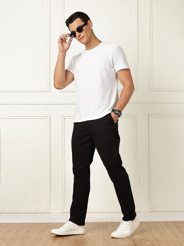 Thomas Scott Men pepejal Smart Straight Fit Mid-Rise Casual Chinos