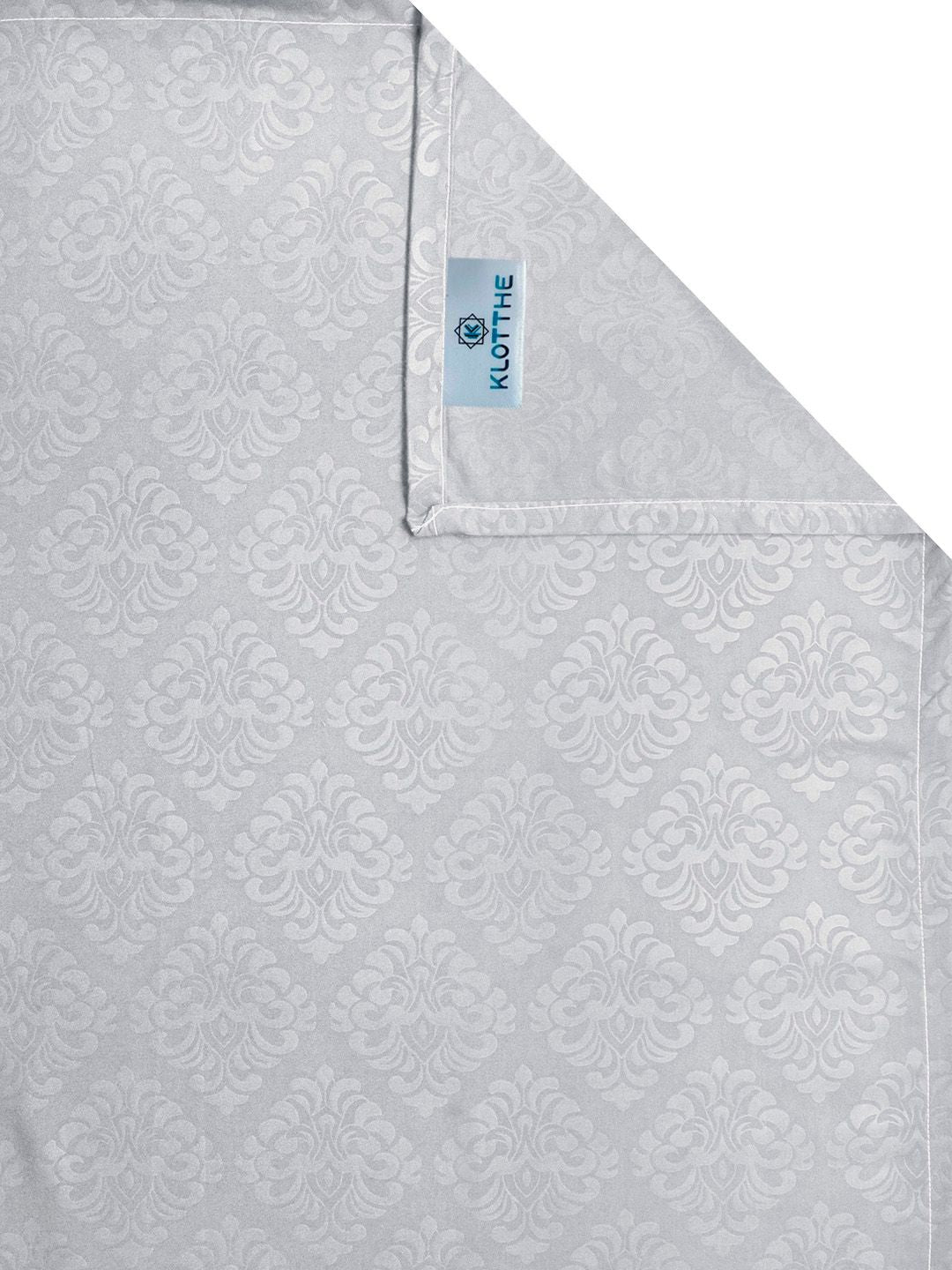 KLOTTHE Grey Floral Printed Flat 300 TC King Fine Bedsheet With 2 Pillow Cover