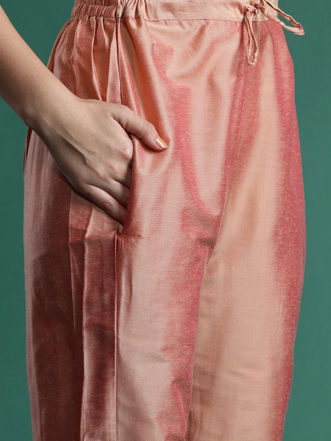 Indo Era Floral Embroidered Thread Work Kurta with Trousers