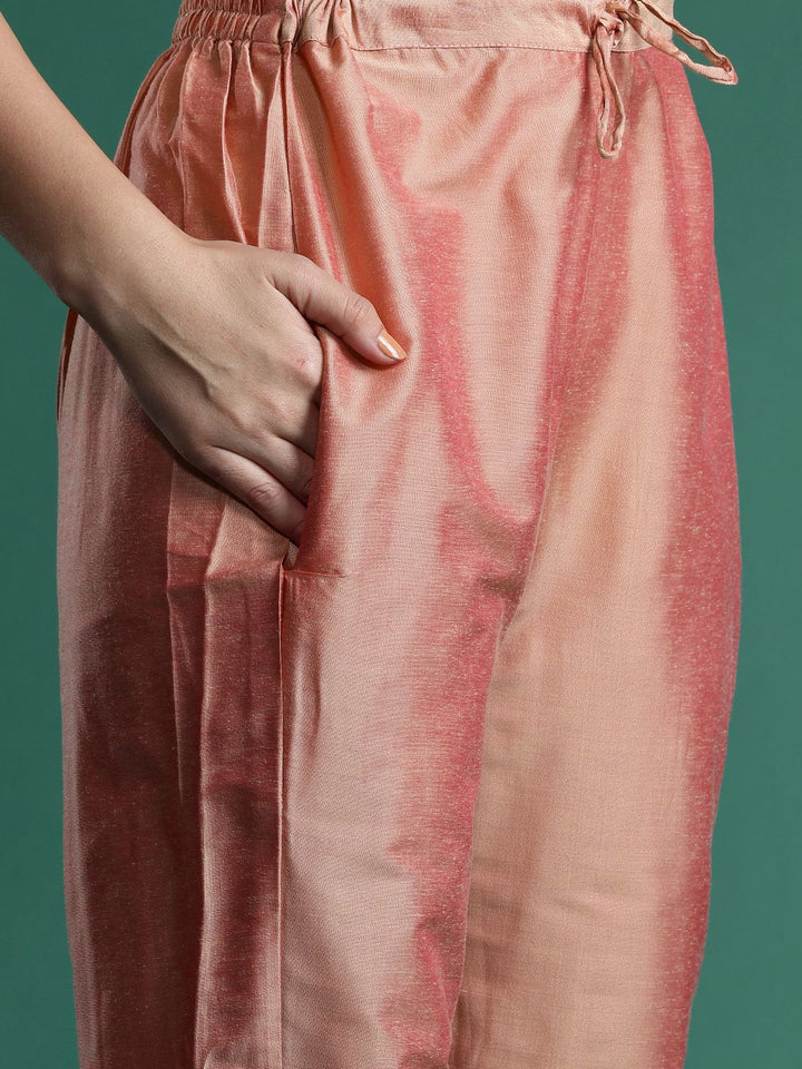 Indo Era Floral Embroidered Thread Work Kurta with Trousers