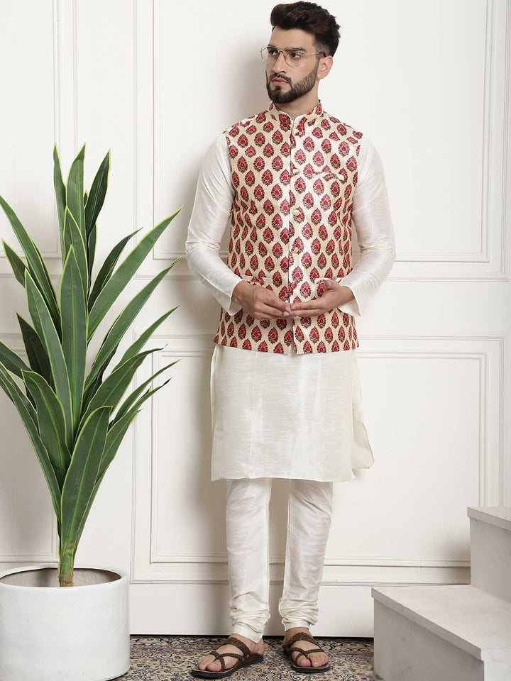SOJANYA Kurta Biasa Lelaki Off White dengan Churidar