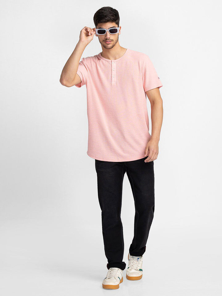 Being Human Henley Neck Cotton T-Shirt