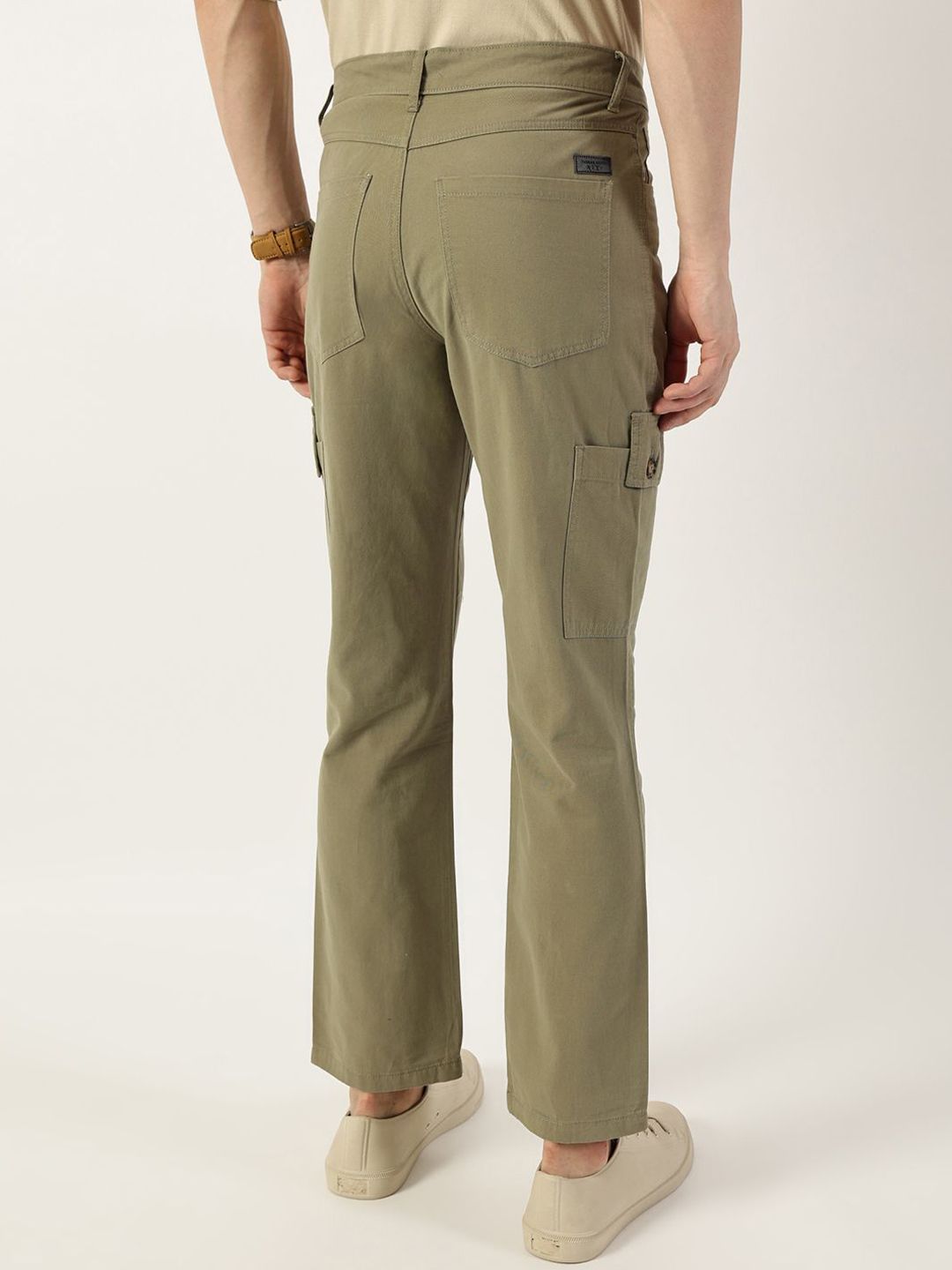 Thomas Scott Men Smart Slim Fit Easy Wash Cotton Cargos