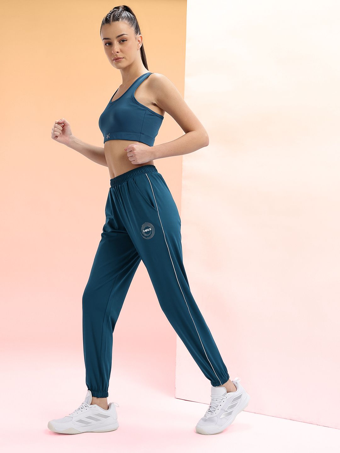 HRX by Hrithik Roshan Women Brand Logo Detail Rapid-Dry Running Joggers