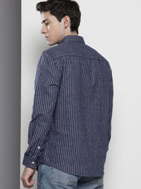 The Indian Garage Co Slim Fit Opaque Striped Casual Shirt