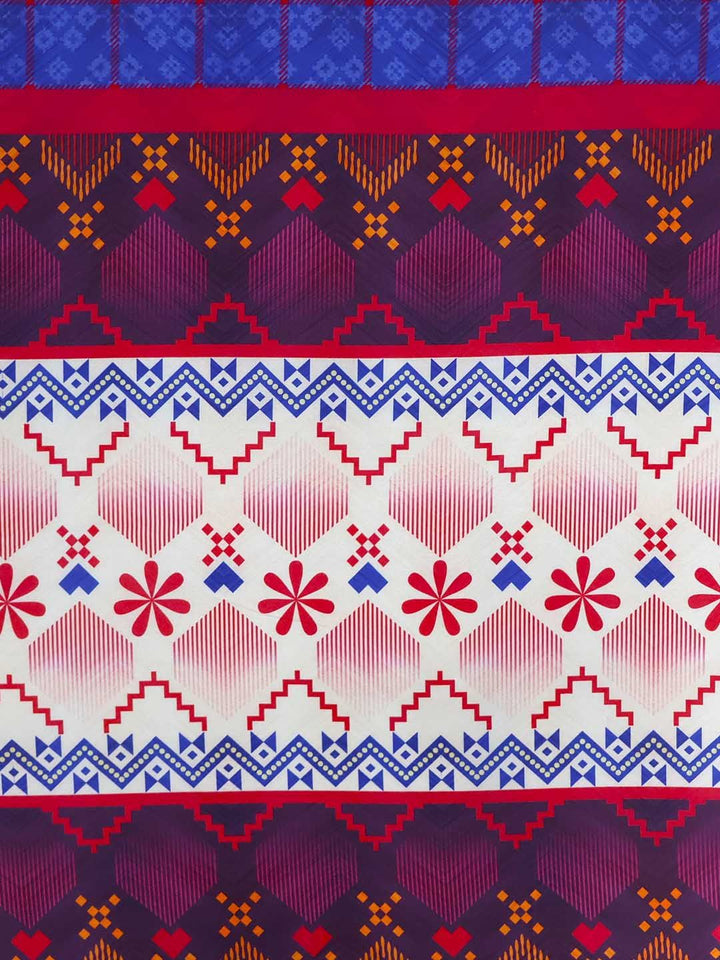 BOMBAY DYEING Celebrating India Violet Printed Cotton 300TC King Bedsheet Set 2.74 x 2.74m