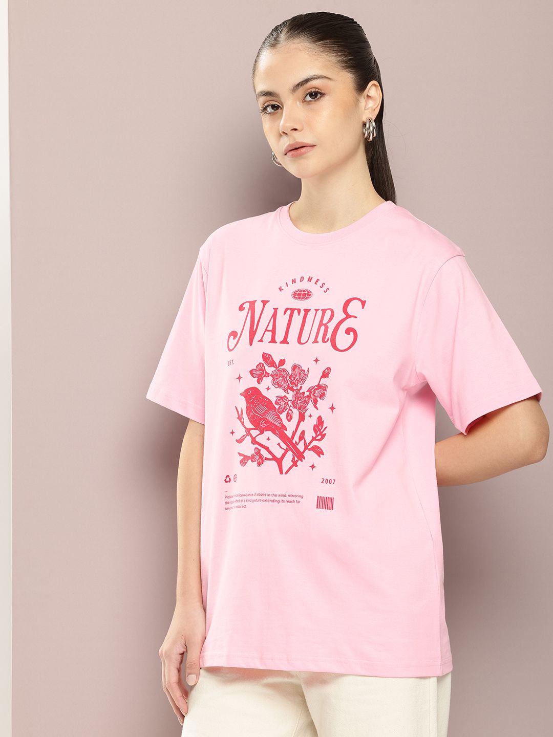 DILLINGER Women Graphic Printed Oversized T-shirt