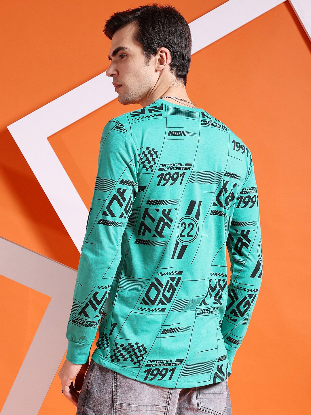 The Indian Garage Co Typography Printed Cotton T-shirt
