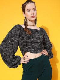 STREET 9 Stunning Black Abstract Top