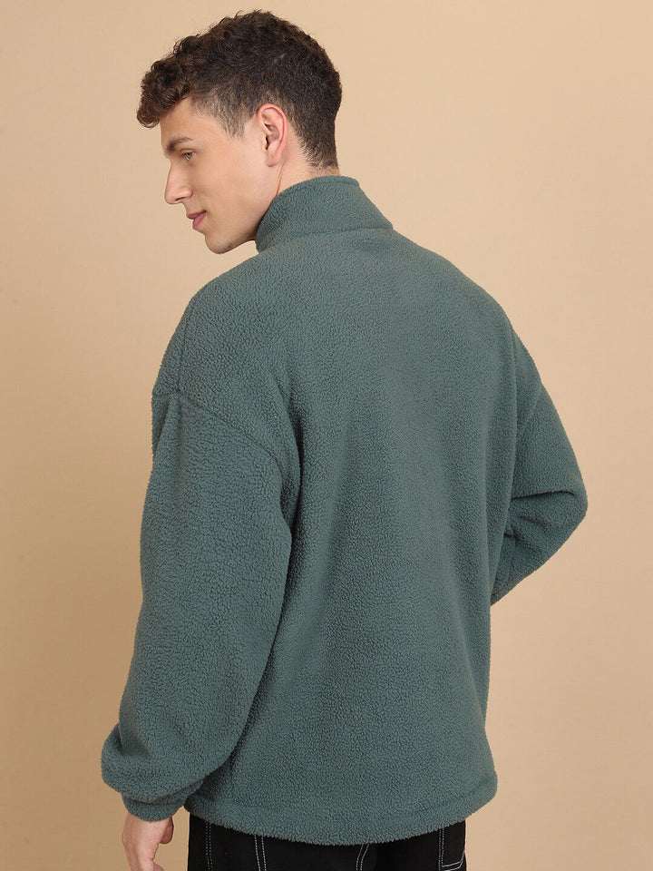 HIGHLANDER Oversized Mock Collar Drop-Shoulder Sleeves Sweatshirt
