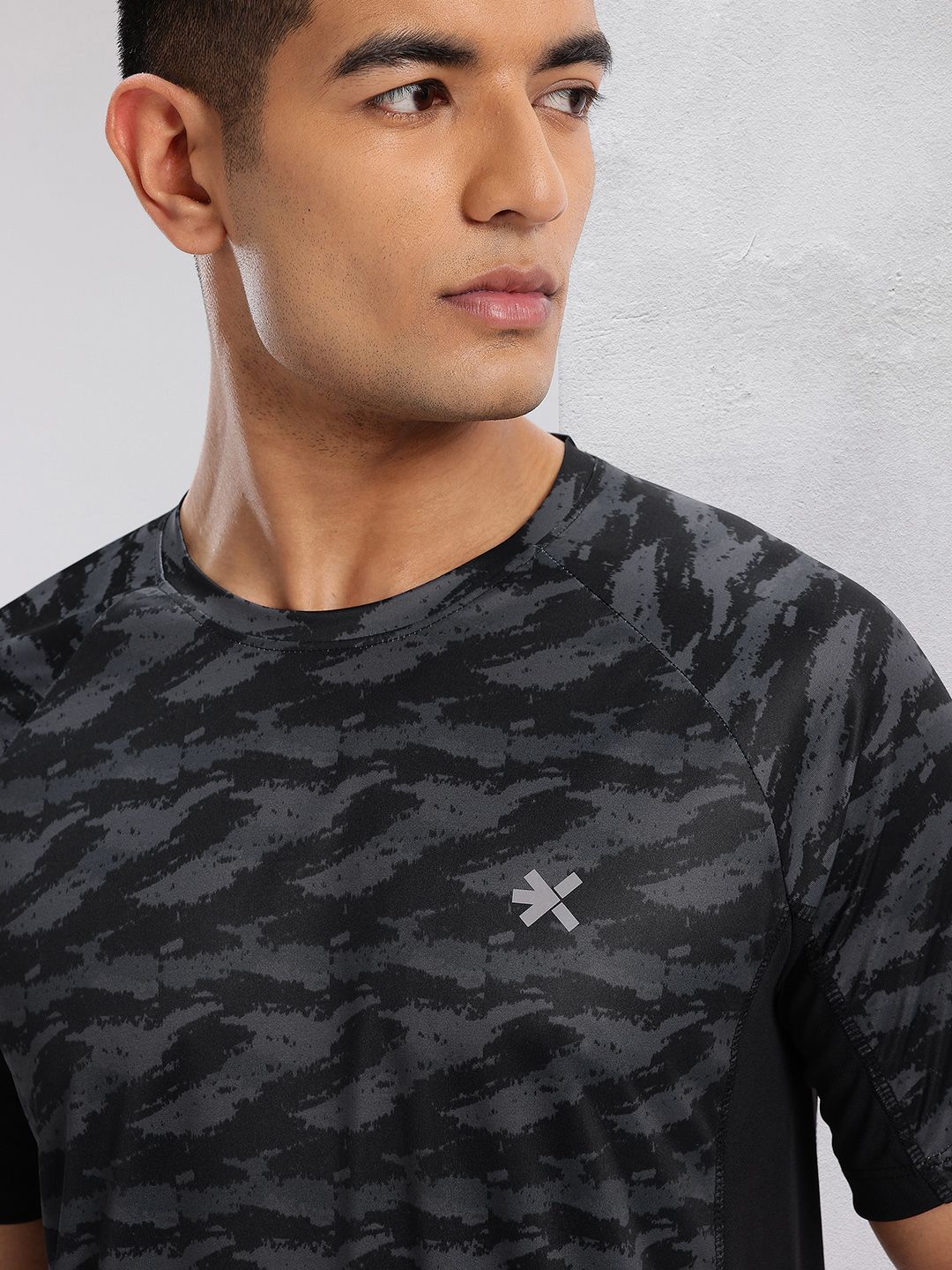 HRX by Hrithik Roshan Abstract Print Rapid-Dry Training T-shirt