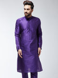 SOJANYA Lelaki Ungu Solid Kurta Lurus