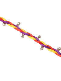 NVR Unisex Multicolor Artificial Beads Thread Rakhi with Roli Chawal Chandan Mishri