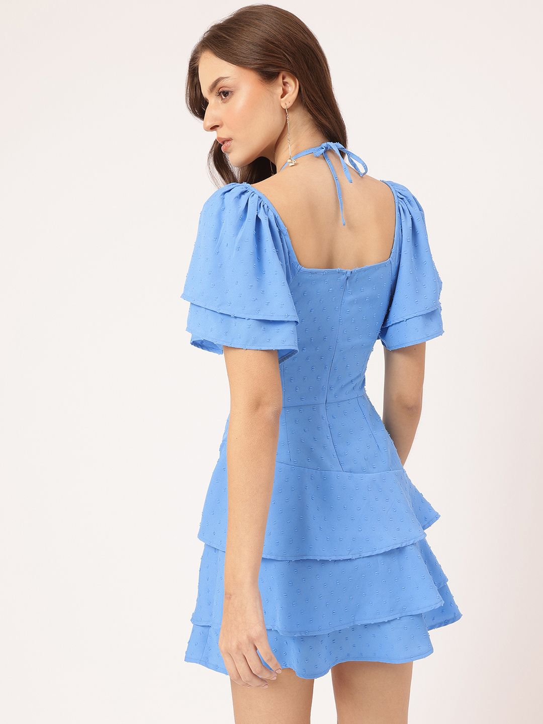 DressBerry Enchanted Essence Dobby Cut-Out Detail Mini A-line Dress