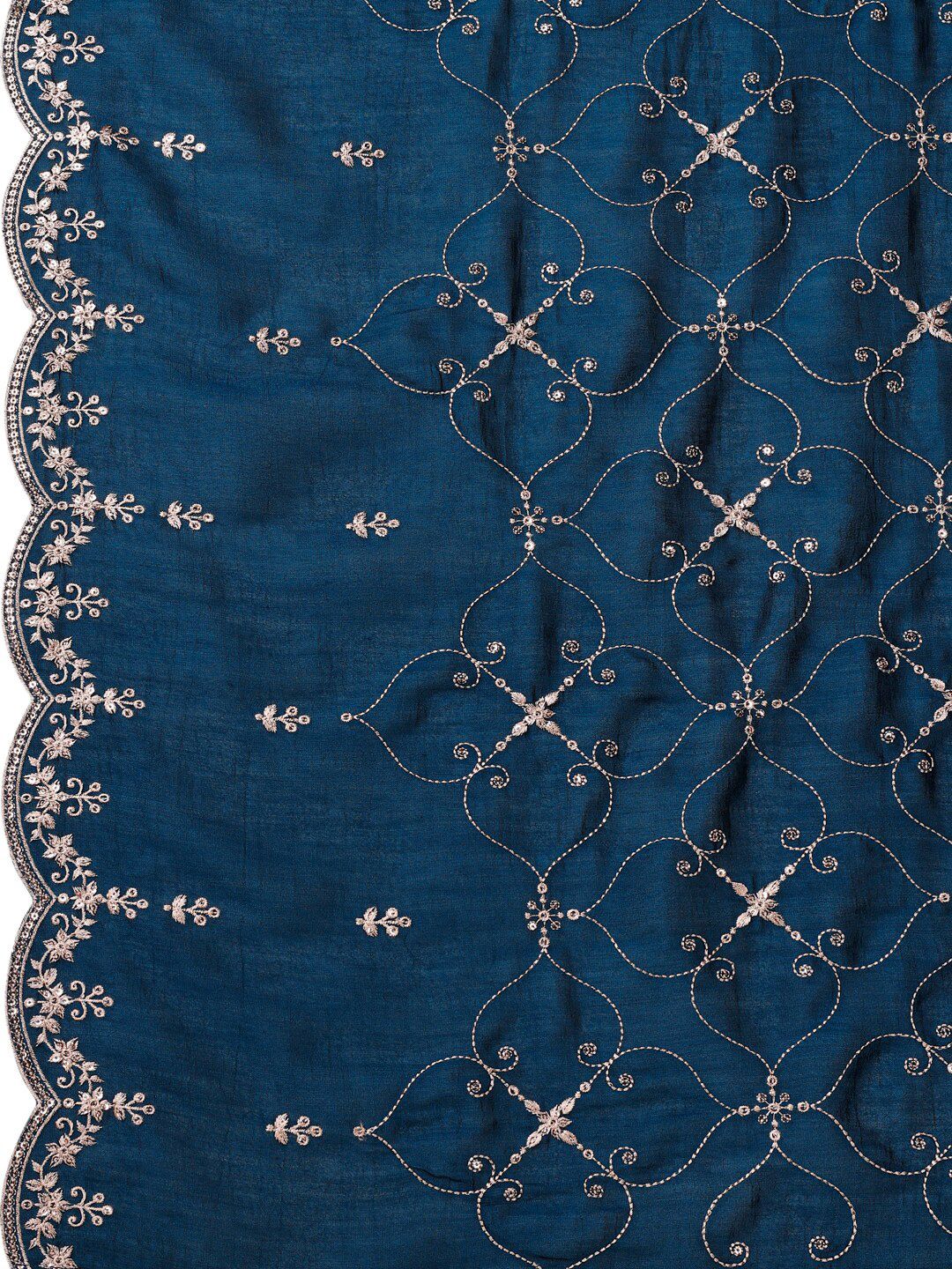 KALINI Ethnic Motifs Sequinned Embroidered V-Neck kurta With Pant & Dupatta