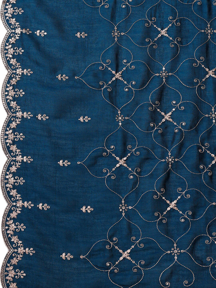 KALINI Ethnic Motifs Sequinned Embroidered V-Neck kurta With Pant & Dupatta