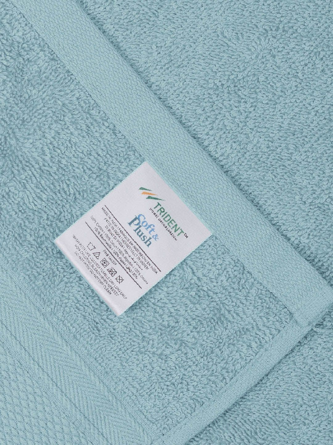 MYTRIDENT Turquoise Blue 500 GSM Set of 4 Cotton Hand Towels