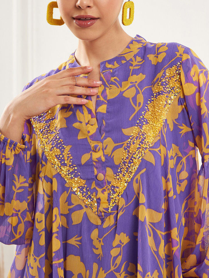 Antheaa Embellished Tunic & Palazzo