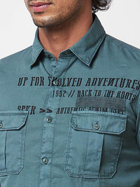 SPYKAR Typography Printed Cotton Casual Shirt