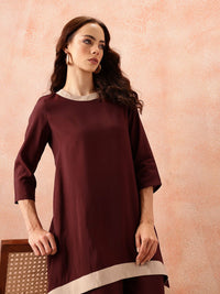 all about you Contrast Neck Ethnic Co-Ords