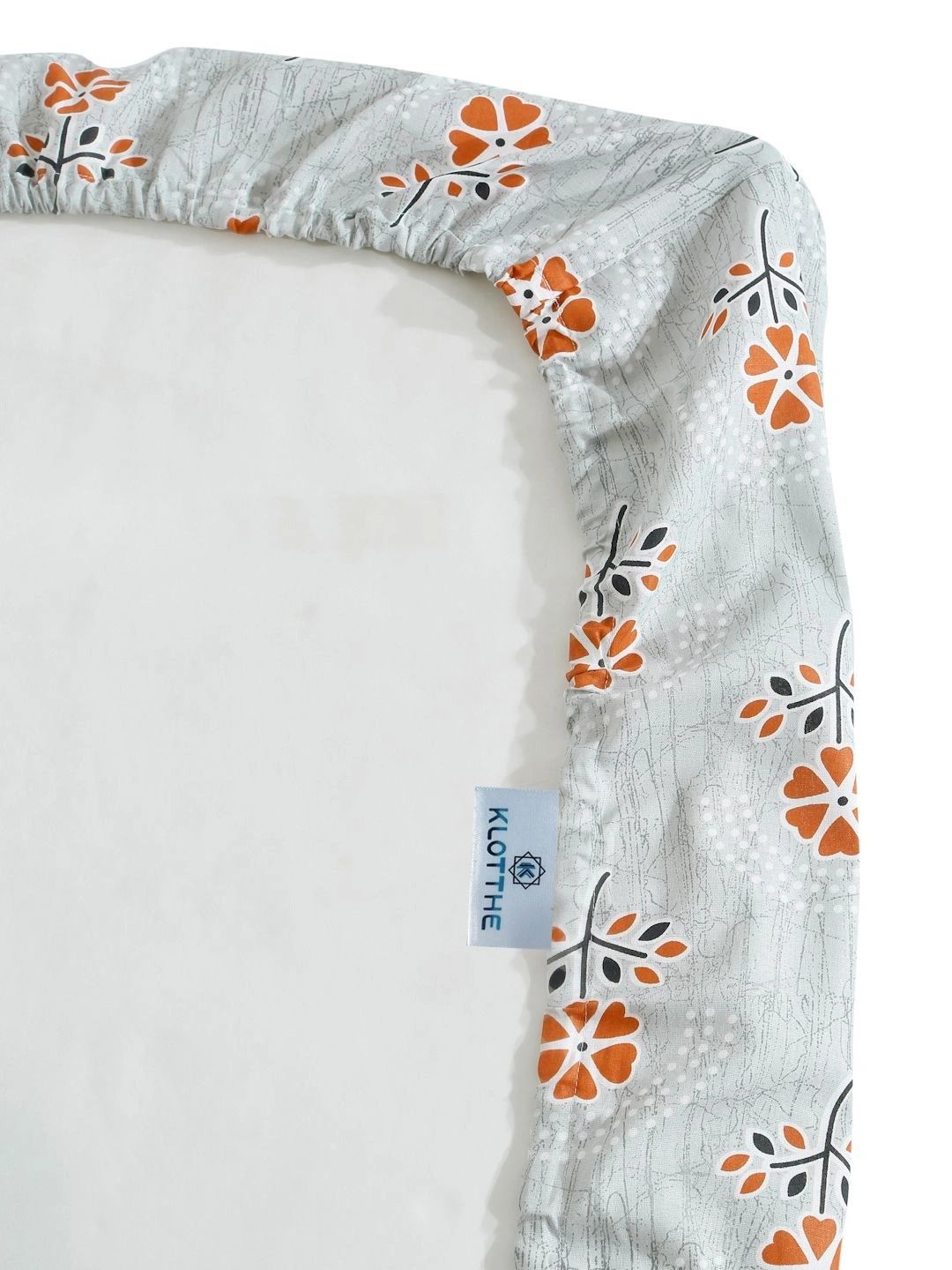 Moda Rapido X KLOTTHE Kelabu & Bunga Oren 400 TC Cadar Bujang dengan 1 Sarung Bantal