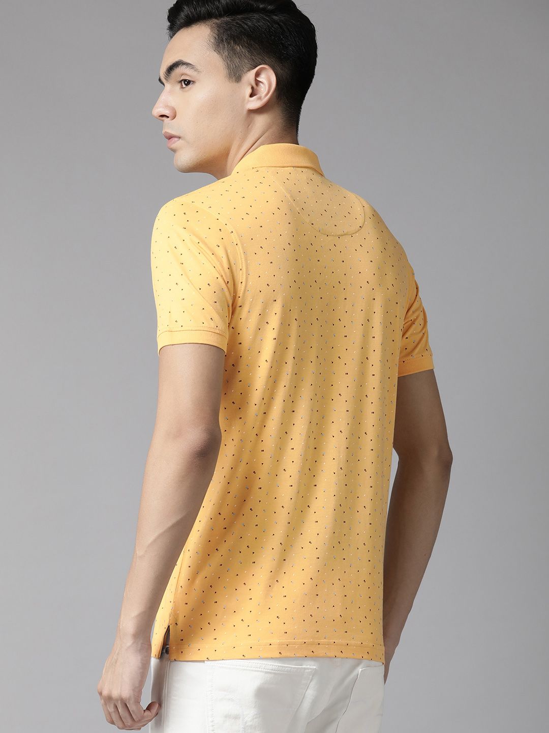 Park Avenue Men Printed Polo Collar Slim Fit T-shirt