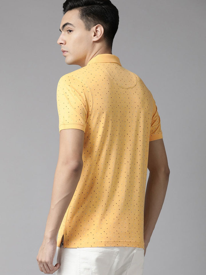 Park Avenue Men Printed Polo Collar Slim Fit T-shirt