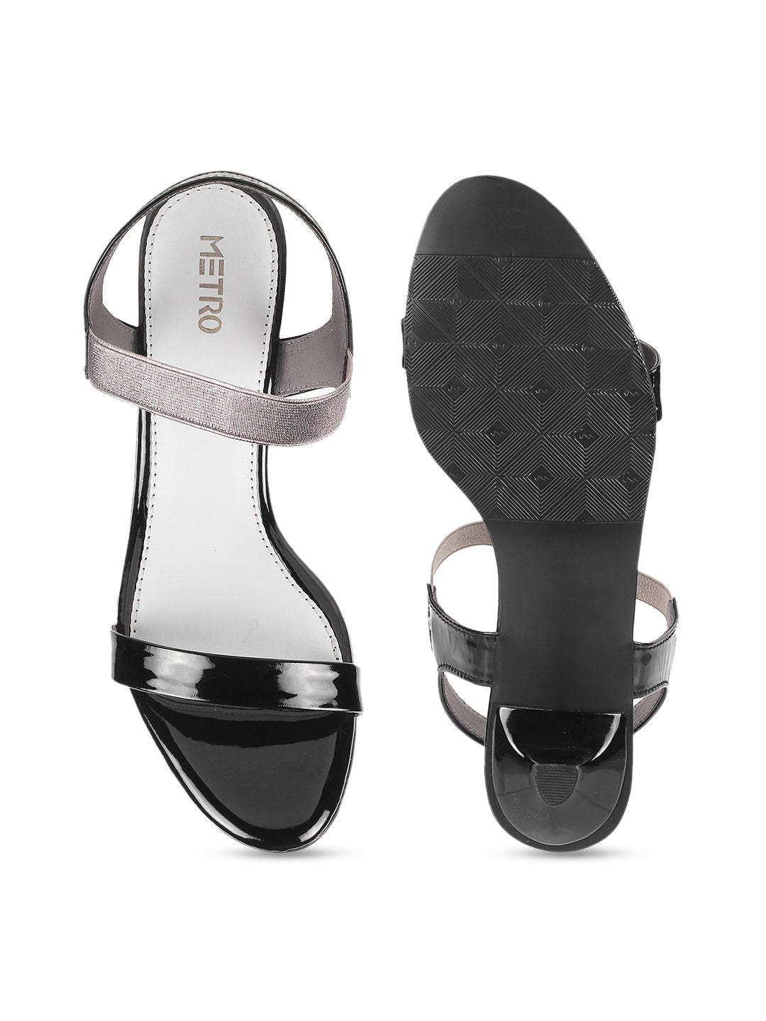 Metro Black Kitten Sandals