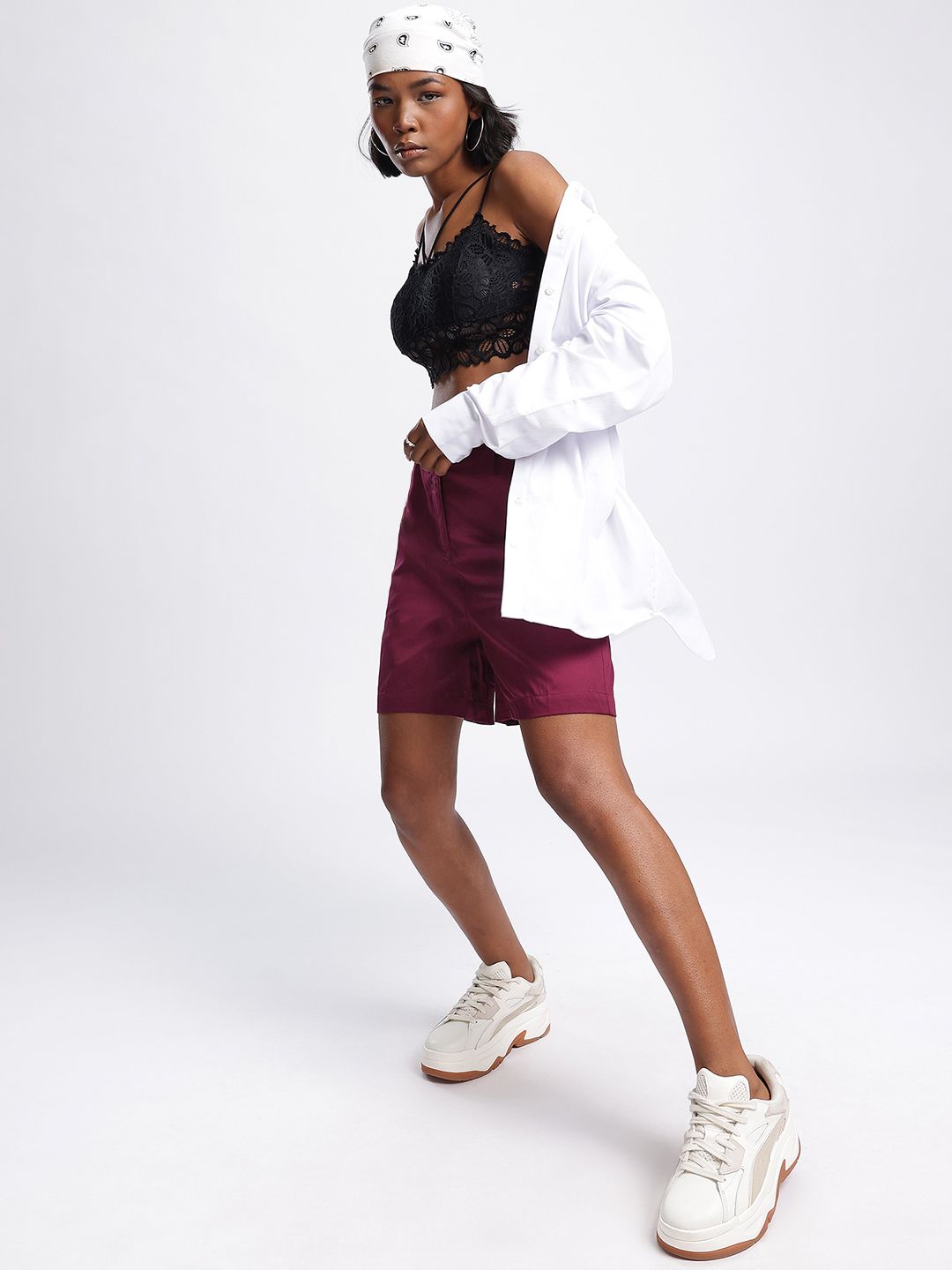 DressBerry Women Everyday Utility Pleated Shorts
