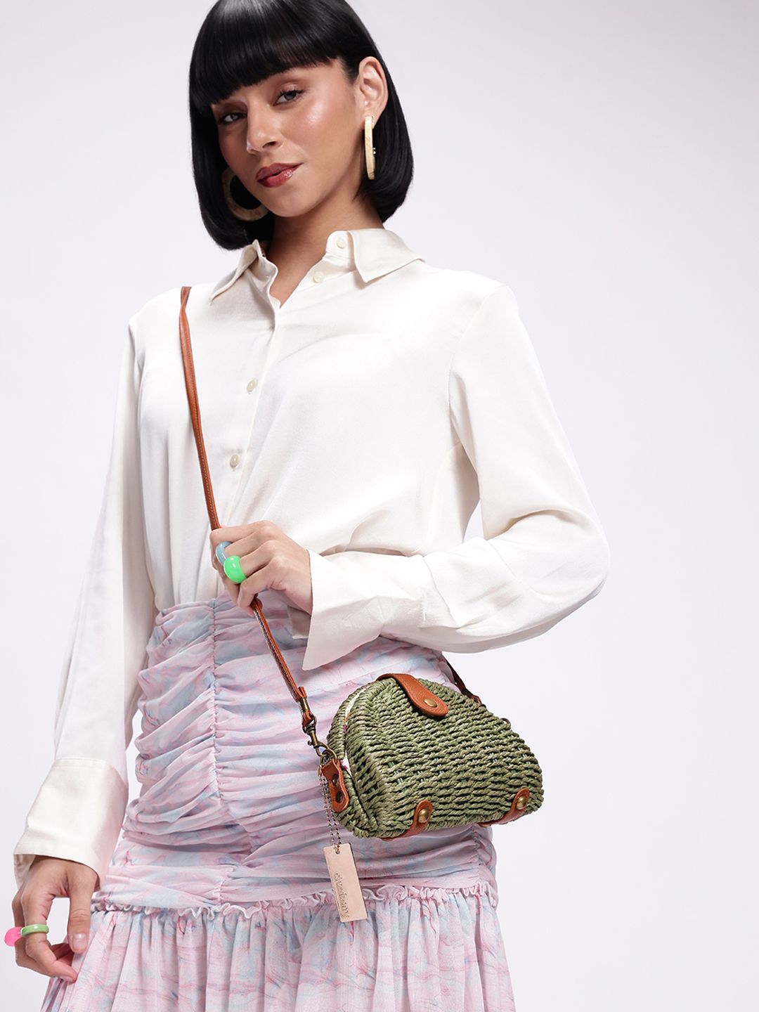 DressBerry Self Design Structured Sling Bag