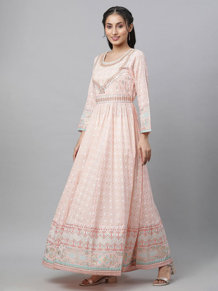 AURELIA Peach-Coloured Formal Maxi Dress