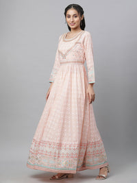 AURELIA Peach-Coloured Formal Maxi Dress