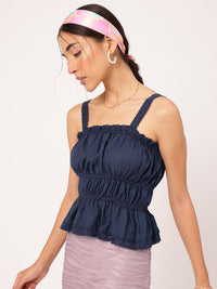DressBerry Nautical Neutrals Schiffli Detail Tiered Top