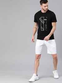 HRX by Hrithik Roshan Men Black Solid Typography Lifestyle Pure Cotton T-shirt
