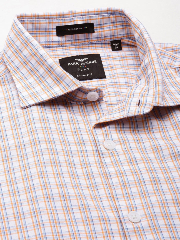 Park Avenue Slim Fit Pure Cotton Checked Casual Shirt