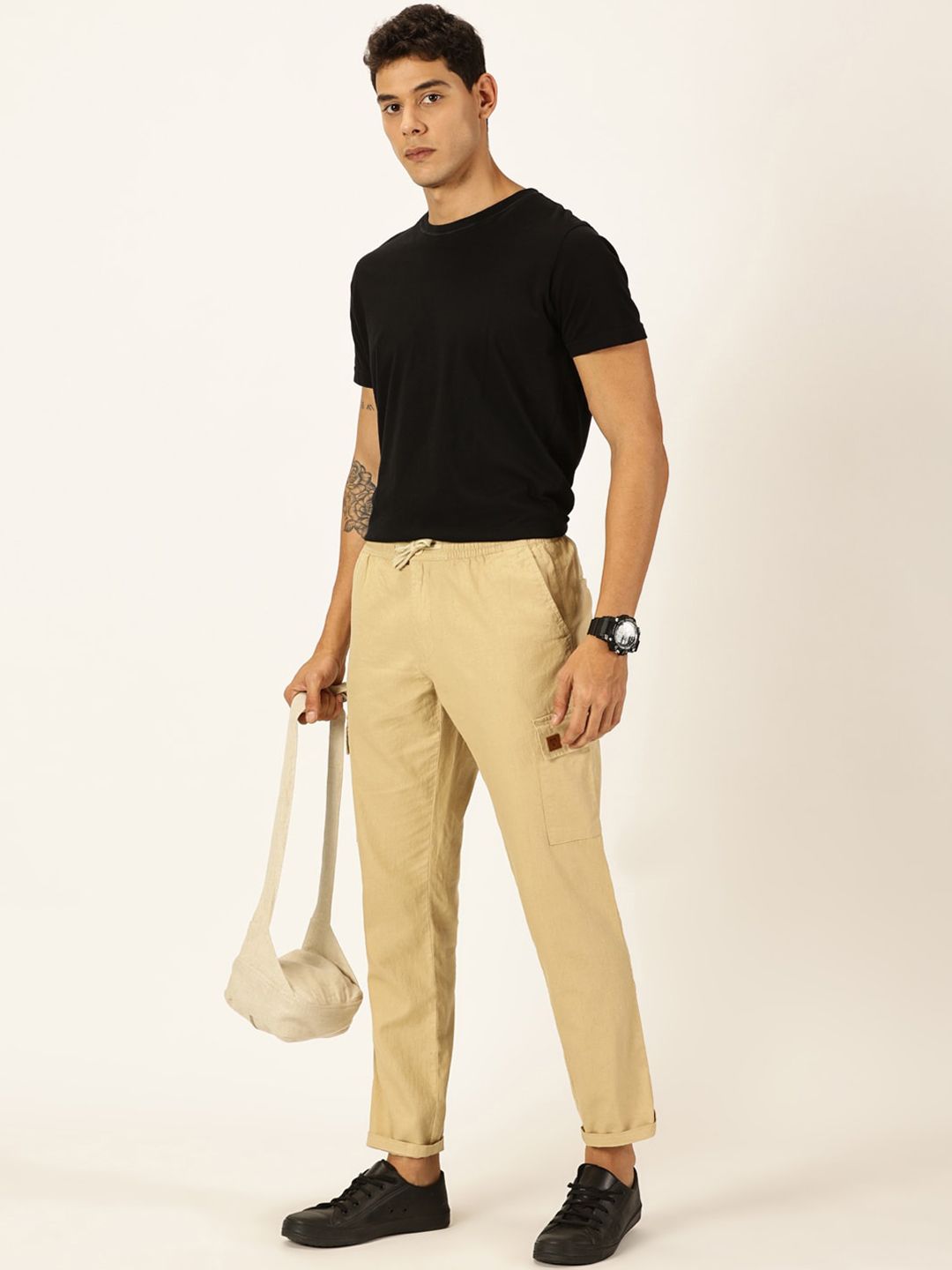 Thomas Scott Men Classic Cotton Linen Casual Trouser