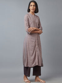 W Women Pink & Black Ethnic Motifs Printed Kurta